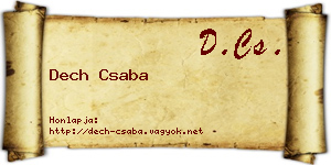 Dech Csaba névjegykártya